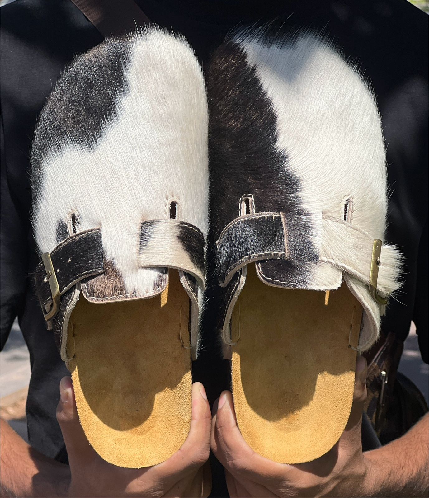 Sabot médical pour femmes en cuir naturel motif